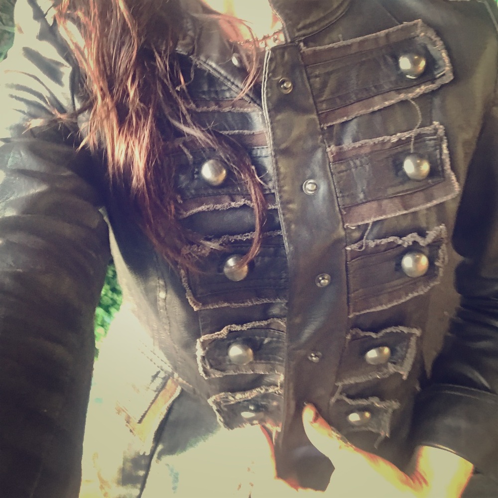 Military Accented Leather Jacket